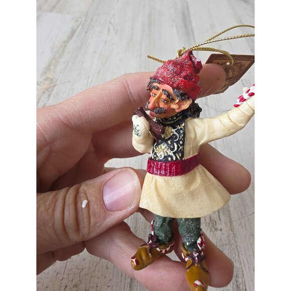 Drolleries d henderson elf candy cane cookie ornament as is Xmas tree demdaco - Picture 2 of 8
